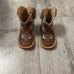 Kids Western Brown and Tan Boots
